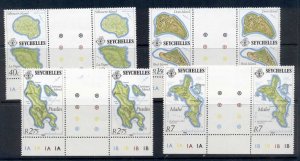 Seychelles 1982 Island Maps gutter pr MUH