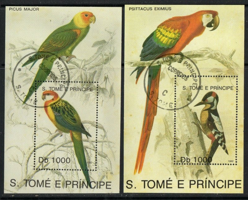 Thematic stamps St.Thomas & Prince 1992 BIRDS set of 2 m/s Mi. Bl.285/6 cat E22