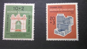 Germany 1953 Semi-Post Scott# B332-B333 Mint/Faults/See Photos/Notes