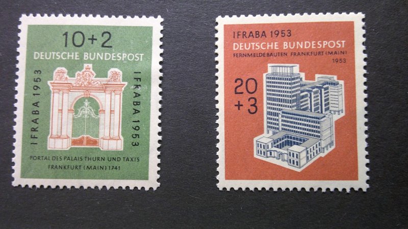 Germany 1953 Semi-Post Scott# B332-B333 Mint/Faults/See Photos/Notes