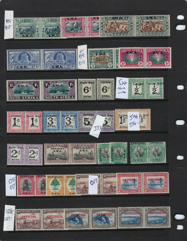 SOUTH WEST AFRICA HIGH QUALITY COLLECTION- MANY COMPLETE SETS- BOB- MINT LH/HR