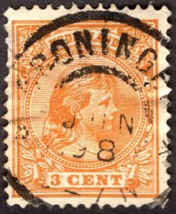 1894, Netherlands 3c, Used, Sc 40