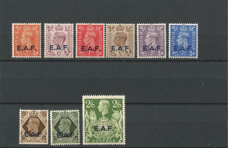 BOFIC - Somalia 1943 Overprinted EAF Definitive Set Of 9 SG S1-S9 Unmounted Mint