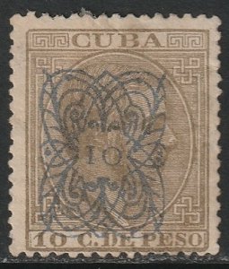 Cuba 1883 Sc 110a MNG(*) inverted overprint