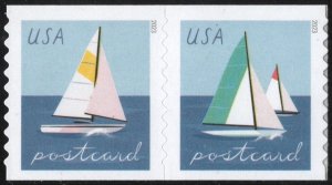 SC#5749-50 (Forever Postcard Rate) Sailboats Coil Pair (2023) SA