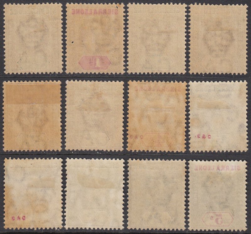 Sierra Leone 77-88, SG73-84 MLH / MVLH Short Set CV $209.50