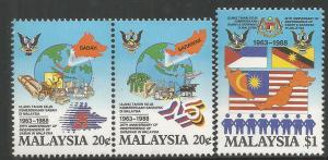 MALAYSIA, 384A-385A, MNH, INDEPENDENCE