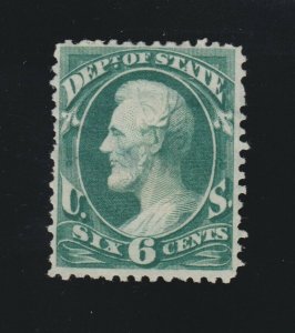 US O60 6c State Department Official Mint F-VF appr OG H SCV $250