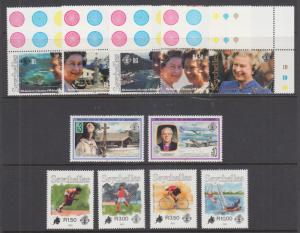 Seychelles Sc 734//758 MNH. 1992-1993 issues, 3 complete sets, VF