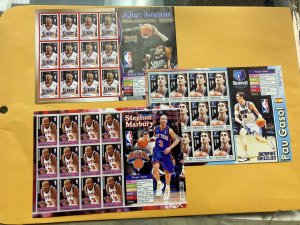 KAPPYSTAMPS  GRENADA NBA BASKETBALL SHEETLETS OF 12  THREE DIFFERENT STARS  D1