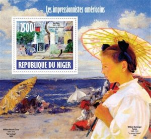 Niger - 2013 American Impressionist - Stamp Souvenir Sheet -14A-268