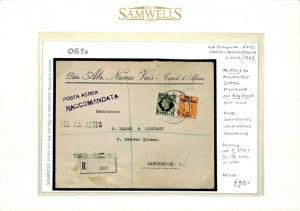 O61b Libya BOIC GB *BMA TRIPOLITANIA* Overprints Registered Airmail 1949 Cover