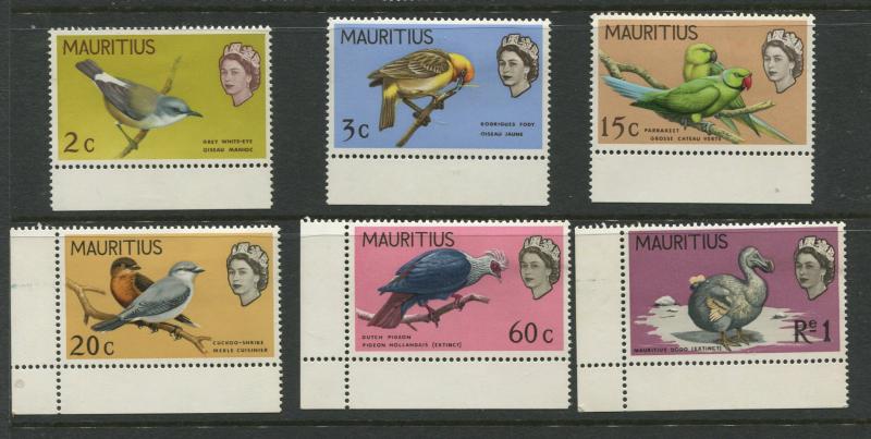 Mauritius -Scott 327-32 -Birds Definitive Issue-1965 -MNH -Set of 6 Stamp