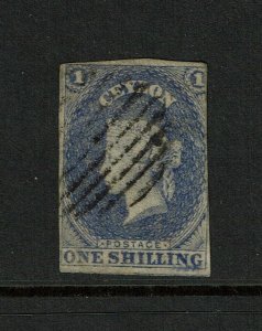Ceylon SG# 10, Used, Hinge/Page Remnant - S10440
