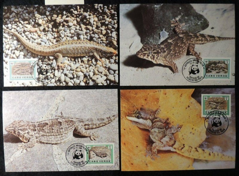 cape verde 1986 WWF reptiles lizards geckos and skinks maxicard