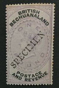 MOMEN: BECHUANALAND SG #20s SPECIMEN 1888 MINT OG H LOT #191727-286