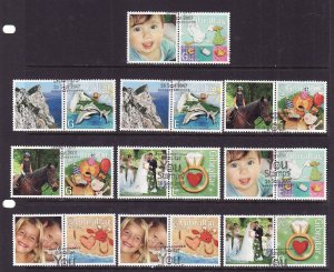 Gibraltar-Sc#1088-97-used set-Animals-Marine Life-Horses-Dogs-2007-