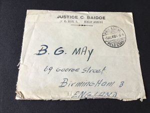 Half Assini 1949 Gold Coast Justice Baidoe stamps cover Ref R28615