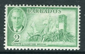 BARBADOS;  1950s early GVI issue fine Mint hinged 2c. value