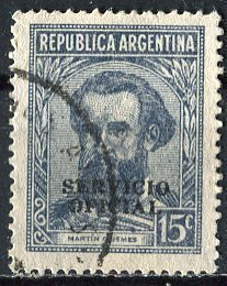 Argentina; 1944: Sc. # O76: Used Single Stamp