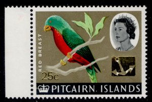 PITCAIRN ISLANDS QEII SG78, 25c on 1s 6d, NH MINT.