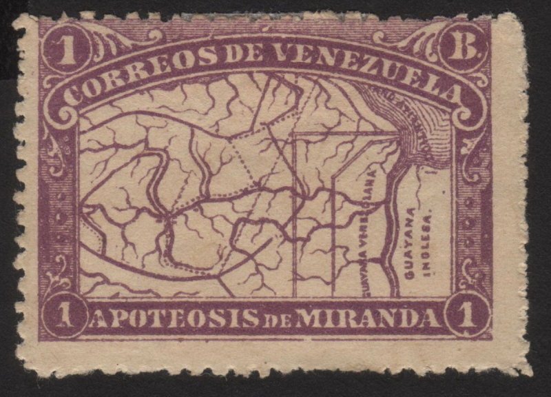 1896 Venezuela, 1 B, MH , Anniversary of death Francisco de Miranda, Sc 141