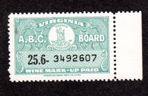 Virginia State Revenue  SRS # W60  MNH  Wine  Lot 190151 -07