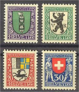 SWITZERLAND, PRO JUVENTUTE, 1925, FULL SET NEVER HINGED