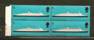 Great Britain 575 RMS Queen Elizabeth 2 Block of 4 MNH