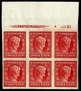 US.#368 IMPERFORATE Issues of 1909 - PB-6 w/* OGLH - XF - CV$240.00 (ESP#335)