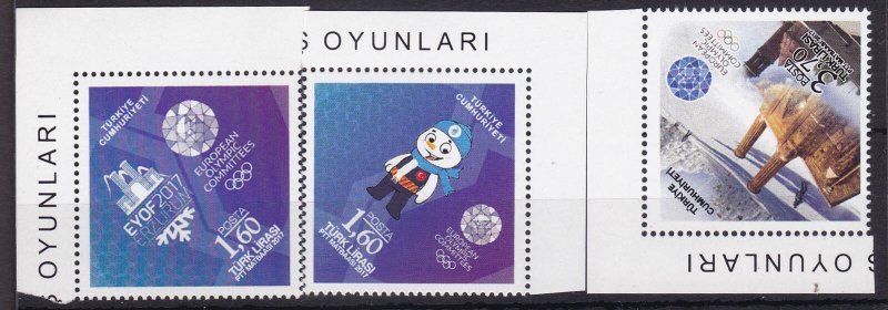 TURKEY - 2017 EUROPEAN OLYMPIC COMMITTEE - 3V - MINT NH