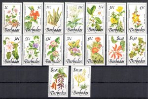 1989 Barbados, Yvert n. 752/67 - Flowers - MNH**