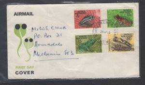 Papua New Guinea #257-60 (1968 Frogs set) addressed cachet FDC (#1)