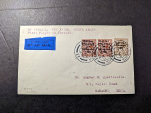 1929 Ireland Airmail First Flight Cover FFC Dublin to Karachi India