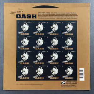 Scott 4789 JOHNNY CASH Imperf Pane of 16 Forever Stamps MNH 2013