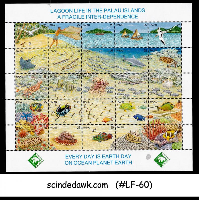 PALAU - 1990 LAGGON LIFE IN PALAU / EARTH DAY / MARINE LIFE FISH MIN/SHTMNH