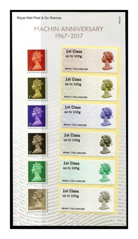 HERRICKSTAMP GREAT BRITAIN NEW ISSUE Machin 50th Anniv. Post & Go