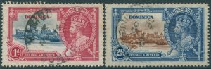 Dominica 1935 SG92-94 KGV silver jubilee (2) few toned perfs FU (amd)