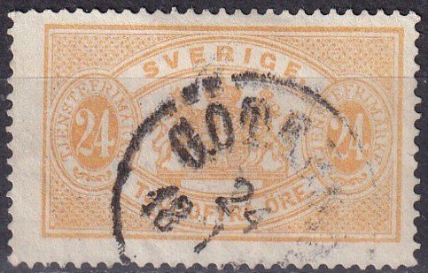 Sweden  #O21  F-VF Used CV $25.00  (Z6250)