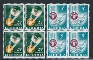 LIBERIA SC# 407 + C149  B/4 FVF/MNH 1963