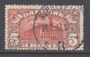 Denmark Sc 135 used. 1915 5k dark red General Post Office, sound, nice cancel