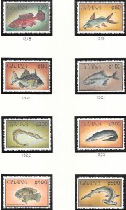 Ghana #1318-1325 Fish   (MNH) CV$10.00