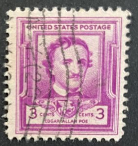 US #986 Used F/VF 3c Edgar Allan Poe 1949 [B28.3.2]