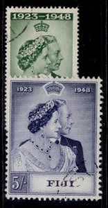 FIJI GVI SG270-271, 1949 ROYAL SILVER WEDDING set, FINE USED. Cat £13.