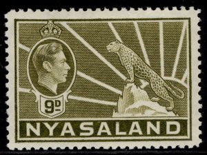 NYASALAND PROTECTORATE GVI SG137, 9d olive-bistre, M MINT.