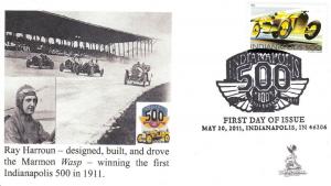 Indy 500 100th Anniv. First Day Cover, with b&w postmark  #1