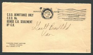 CANADA BLACK OUT CANCEL O.H.M.S. COVER