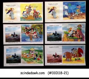 LESOTHO - SELECTED DISNEY CHARACTERS FIRST DAY COVERS - 6nos