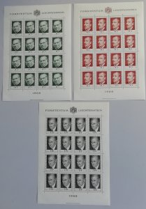 Liechtenstein Pioneers of Philately 1st series 3v Sheets 1968 MNH SG#495-497