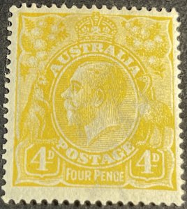 AUSTRALIA # 31a-MINT/HINGED--SINGLE--YELLOW--1915